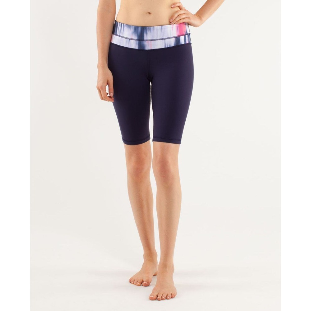 Lululemon Reverse Groove Athletic Bike Short 8 Tall Navy Indigo Mirage‎ W7190T